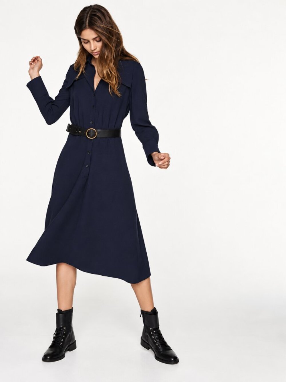 BA&SH Navy Blue Dress – Parisian Chic – M
